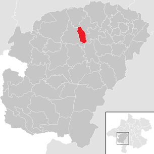 Lage der Gemeinde Puchkirchen am Trattberg im Bezirk  Vöcklabruck (anklickbare Karte)