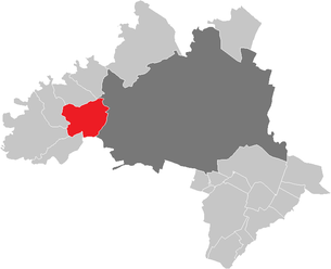 Lage der Gemeinde Purkersdorf im Bezirk Wien-Umgebung (anklickbare Karte)