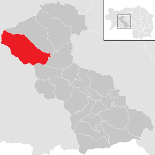Lage der Gemeinde Pusterwald im Bezirk Judenburg (anklickbare Karte)