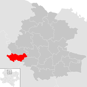 Lage der Gemeinde Röhrenbach (Niederösterreich) im Bezirk Horn (anklickbare Karte)