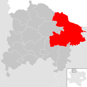 Lage der Gemeinde Raabs an der Thaya im Bezirk  Waidhofen an der Thaya (anklickbare Karte)