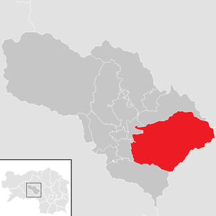 Lage der Gemeinde Rachau im Bezirk Knittelfeld (anklickbare Karte)