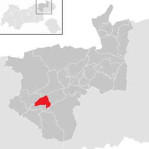 Lage der Gemeinde Radfeld im Bezirk Kufstein (anklickbare Karte)