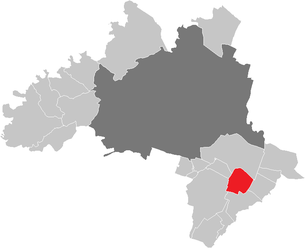 Lage der Gemeinde Rauchenwarth im Bezirk Wien-Umgebung (anklickbare Karte)