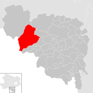 Lage der Gemeinde Reichenau an der Rax im Bezirk Neunkirchen (anklickbare Karte)