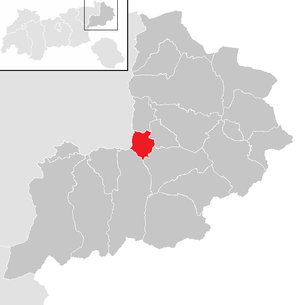 Lage der Gemeinde Reith bei Kitzbühel im Bezirk Kitzbühel (anklickbare Karte)