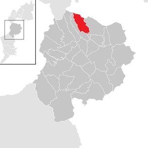 Lage der Gemeinde Ritzing (Burgenland) im Bezirk Oberpullendorf (anklickbare Karte)