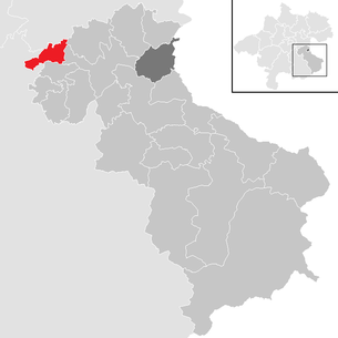 Lage der Gemeinde Rohr im Kremstal im Bezirk Steyr-Land (anklickbare Karte)