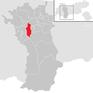 Lage der Gemeinde Roppen im Bezirk Imst (anklickbare Karte)