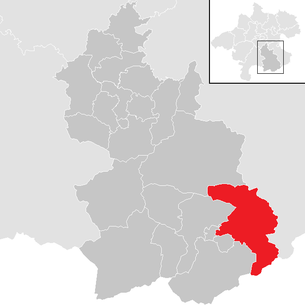 Lage der Gemeinde Rosenau am Hengstpaß im Bezirk Kirchdorf an der Krems (anklickbare Karte)