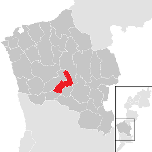 Lage der Gemeinde Rotenturm an der Pinka im Bezirk Oberwart (anklickbare Karte)
