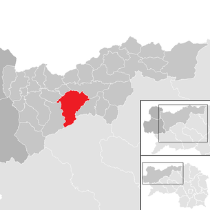 Lage der Gemeinde Rottenmann im Bezirk Liezen (anklickbare Karte)