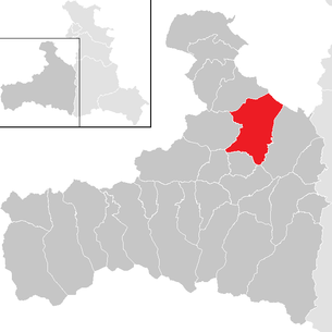 Lage der Gemeinde Saalfelden am Steinernen Meer im Bezirk Zell am See (anklickbare Karte)