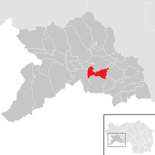 Lage der Gemeinde Sankt Blasen im Bezirk Murau (anklickbare Karte)