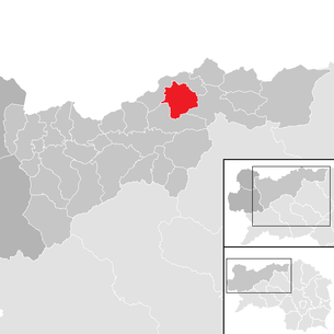 Lage der Gemeinde Sankt Gallen (Steiermark) im Bezirk Liezen (anklickbare Karte)