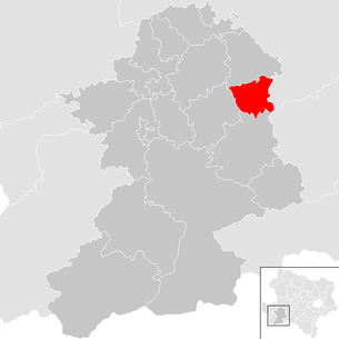 Lage der Gemeinde Sankt Georgen an der Leys im Bezirk Scheibbs (anklickbare Karte)