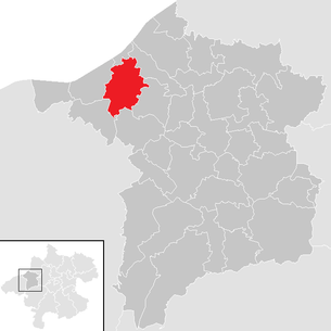 Lage der Gemeinde Sankt Georgen bei Obernberg am Inn im Bezirk Ried im Innkreis (anklickbare Karte)