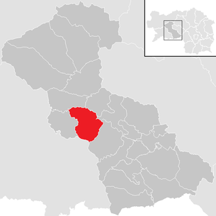 Lage der Gemeinde Sankt Georgen ob Judenburg im Bezirk Judenburg (anklickbare Karte)