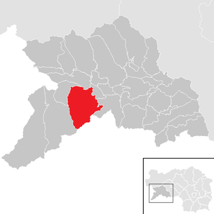 Lage der Gemeinde Sankt Georgen ob Murau im Bezirk Murau (anklickbare Karte)