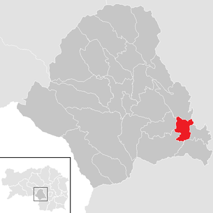 Lage der Gemeinde Sankt Johann-Köppling im Bezirk Voitsberg (anklickbare Karte)