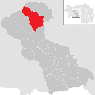 Lage der Gemeinde Sankt Johann am Tauern im Bezirk Judenburg (anklickbare Karte)