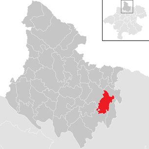 Lage der Gemeinde Sankt Johann am Wimberg im Bezirk Rohrbach (anklickbare Karte)