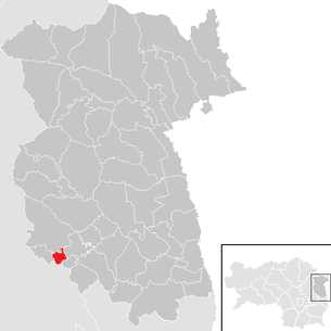Lage der Gemeinde Sankt Johann bei Herberstein im Bezirk Feldbach (anklickbare Karte)