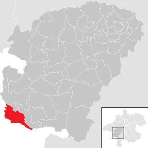 Lage der Gemeinde Sankt Lorenz (Oberösterreich) im Bezirk  Vöcklabruck (anklickbare Karte)