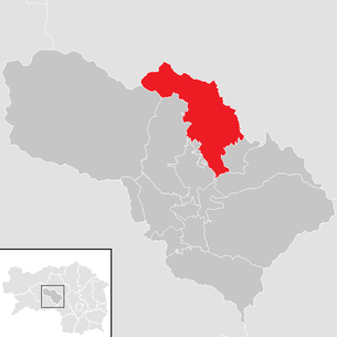 Lage der Gemeinde Sankt Marein bei Knittelfeld im Bezirk Knittelfeld (anklickbare Karte)