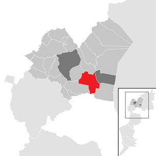 Lage der Gemeinde Sankt Margarethen im Burgenland im Bezirk Eisenstadt-Umgebung (anklickbare Karte)
