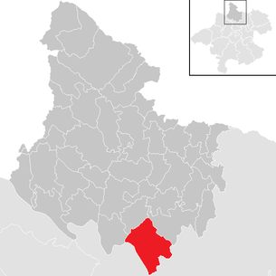 Lage der Gemeinde Sankt Martin im Mühlkreis im Bezirk Rohrbach (anklickbare Karte)