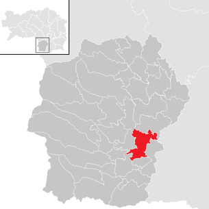 Lage der Gemeinde Sankt Martin im Sulmtal im Bezirk Deutschlandsberg (anklickbare Karte)