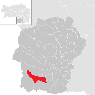 Lage der Gemeinde Sankt Oswald ob Eibiswald im Bezirk Deutschlandsberg (anklickbare Karte)