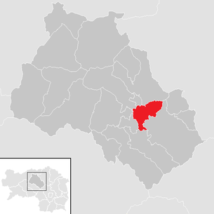Lage der Gemeinde Sankt Peter-Freienstein im Bezirk Leoben (anklickbare Karte)