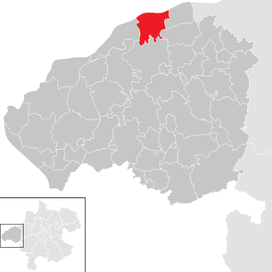 Lage der Gemeinde Sankt Peter am Hart im Bezirk Braunau am Inn (anklickbare Karte)