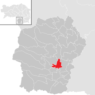 Lage der Gemeinde Sankt Peter im Sulmtal im Bezirk Deutschlandsberg (anklickbare Karte)