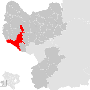 Lage der Gemeinde St. Peter in der Au im Bezirk Amstetten (anklickbare Karte)