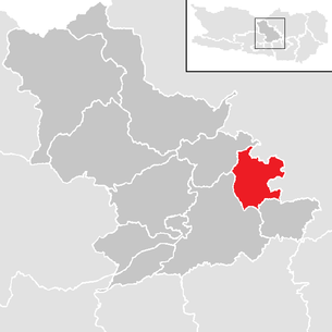 Lage der Gemeinde Sankt Urban (Kärnten) im Bezirk Feldkirchen (anklickbare Karte)