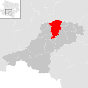Lage der Gemeinde St. Veit an der Gölsen im Bezirk Lilienfeld (anklickbare Karte)