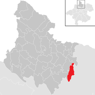 Lage der Gemeinde Sankt Veit im Mühlkreis im Bezirk Rohrbach (anklickbare Karte)