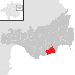 Lage der Gemeinde Saxen im Bezirk Perg (anklickbare Karte)