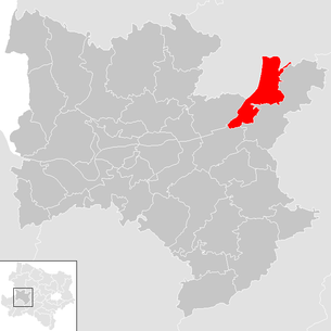 Lage der Gemeinde Schönbühel-Aggsbach im Bezirk Melk (anklickbare Karte)