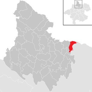 Lage der Gemeinde Schönegg (Oberösterreich) im Bezirk Rohrbach (anklickbare Karte)