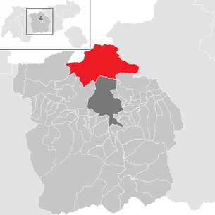 Lage der Gemeinde Scharnitz im Bezirk Innsbruck Land (anklickbare Karte)