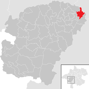 Lage der Gemeinde Schlatt (Oberösterreich) im Bezirk  Vöcklabruck (anklickbare Karte)