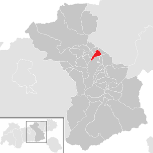 Lage der Gemeinde Schlitters im Bezirk Schwaz (anklickbare Karte)