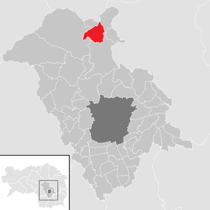 Lage der Gemeinde Schrems bei Frohnleiten im Bezirk Graz-Umgebung (anklickbare Karte)