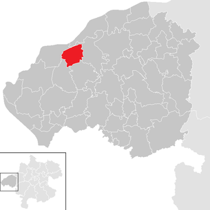 Lage der Gemeinde Schwand im Innkreis im Bezirk Braunau am Inn (anklickbare Karte)