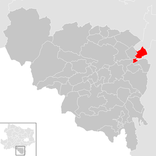 Lage der Gemeinde Schwarzau am Steinfeld im Bezirk Neunkirchen (anklickbare Karte)