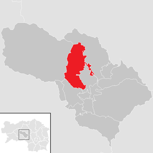 Lage der Gemeinde Seckau im Bezirk Knittelfeld (anklickbare Karte)